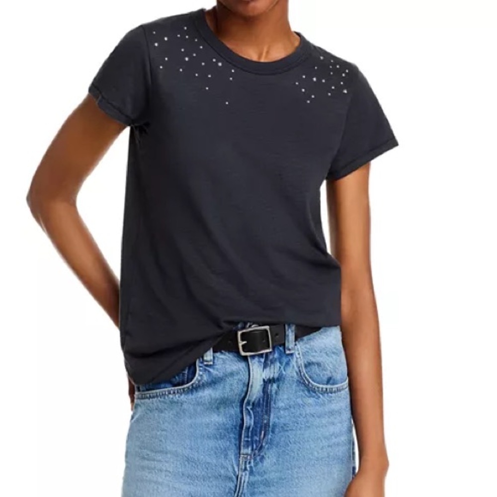 NWT Rag & Bone Studded Ombré Stud Tee Cotton T-Shirt NEW WITH TAGS Size XS